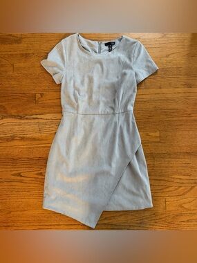 Aqua Faux Suede Envelope Skirt Mini Dress